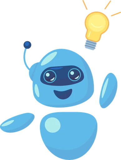 Fibly's blue companion character